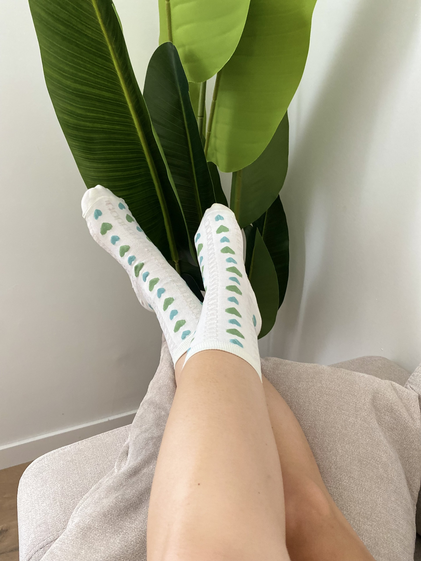 2 paires chaussettes Matcha – Cœurs & Matcha, côtelées ajourées