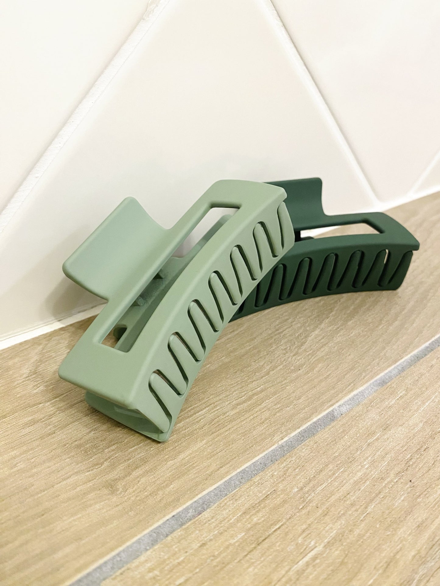Set de 2 pinces à cheveux – Vert matcha