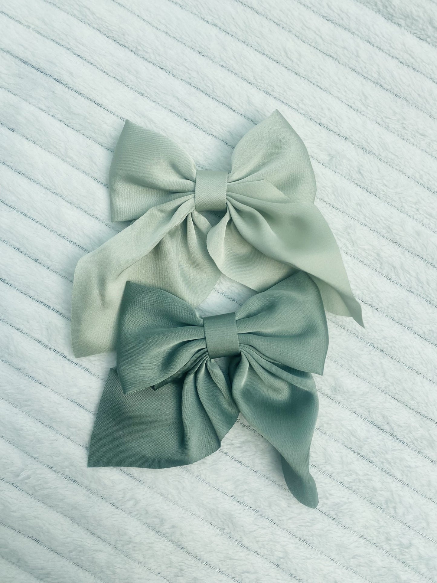 Lot de 2 pinces nœuds verts Matcha - Accessoire cheveux