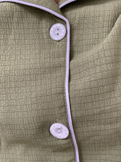 Pyjama short “Cœur Matcha” – Ensemble cocooning brodé