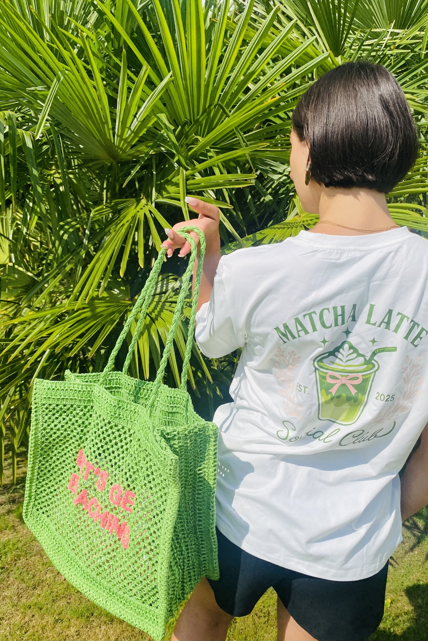 Sac en paille vert matcha – LET’S GET BEACHING