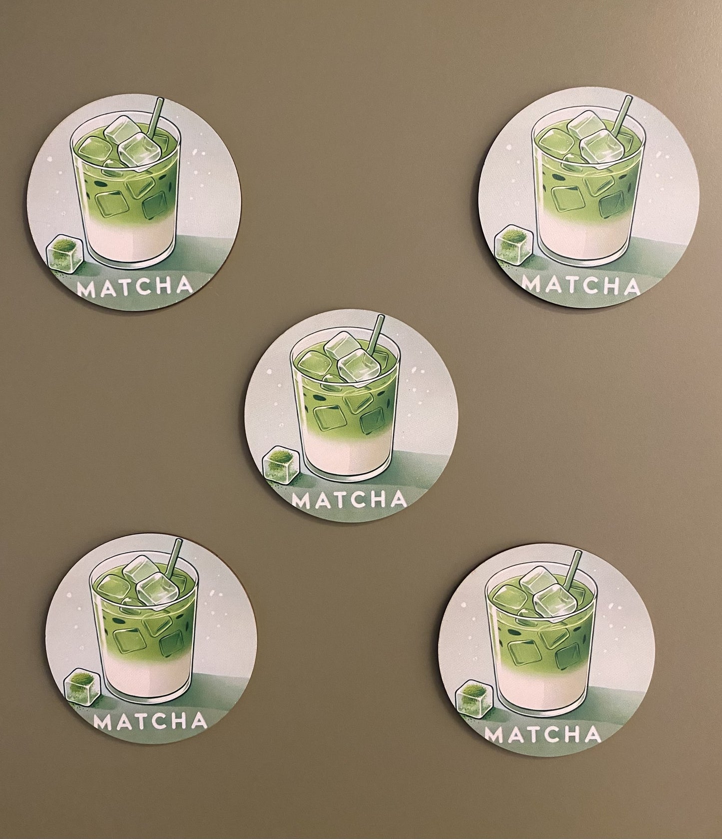 Set de 6 dessous de verre Matcha