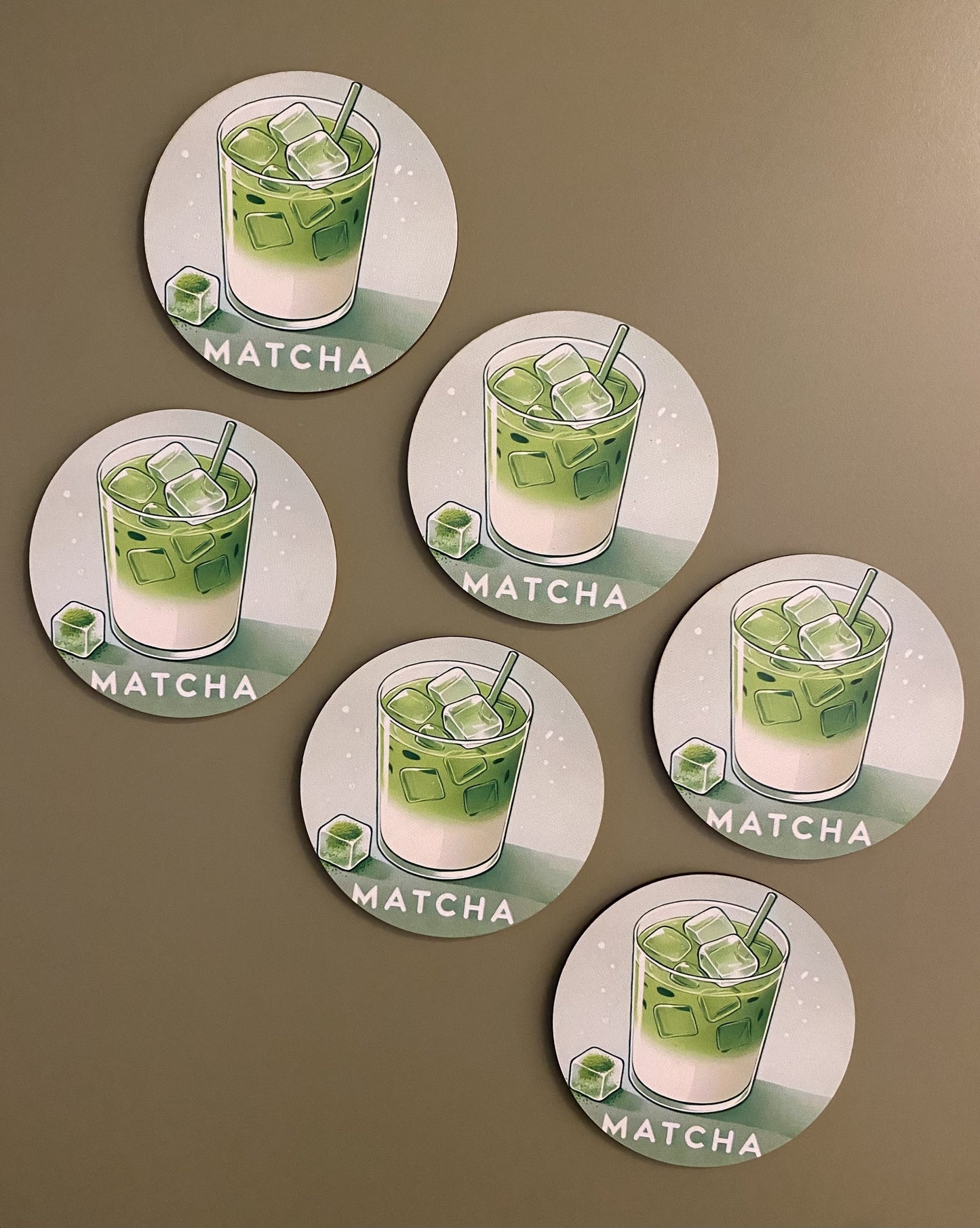 Set de 6 dessous de verre Matcha