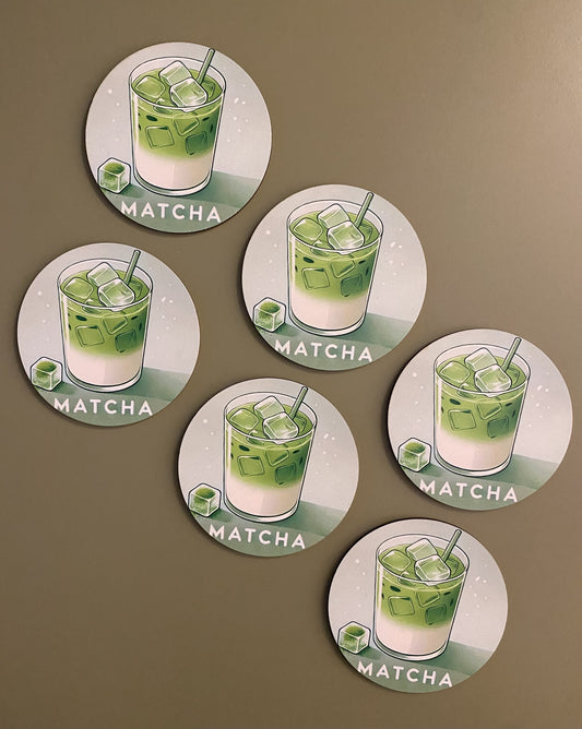 Set de 6 dessous de verre Matcha