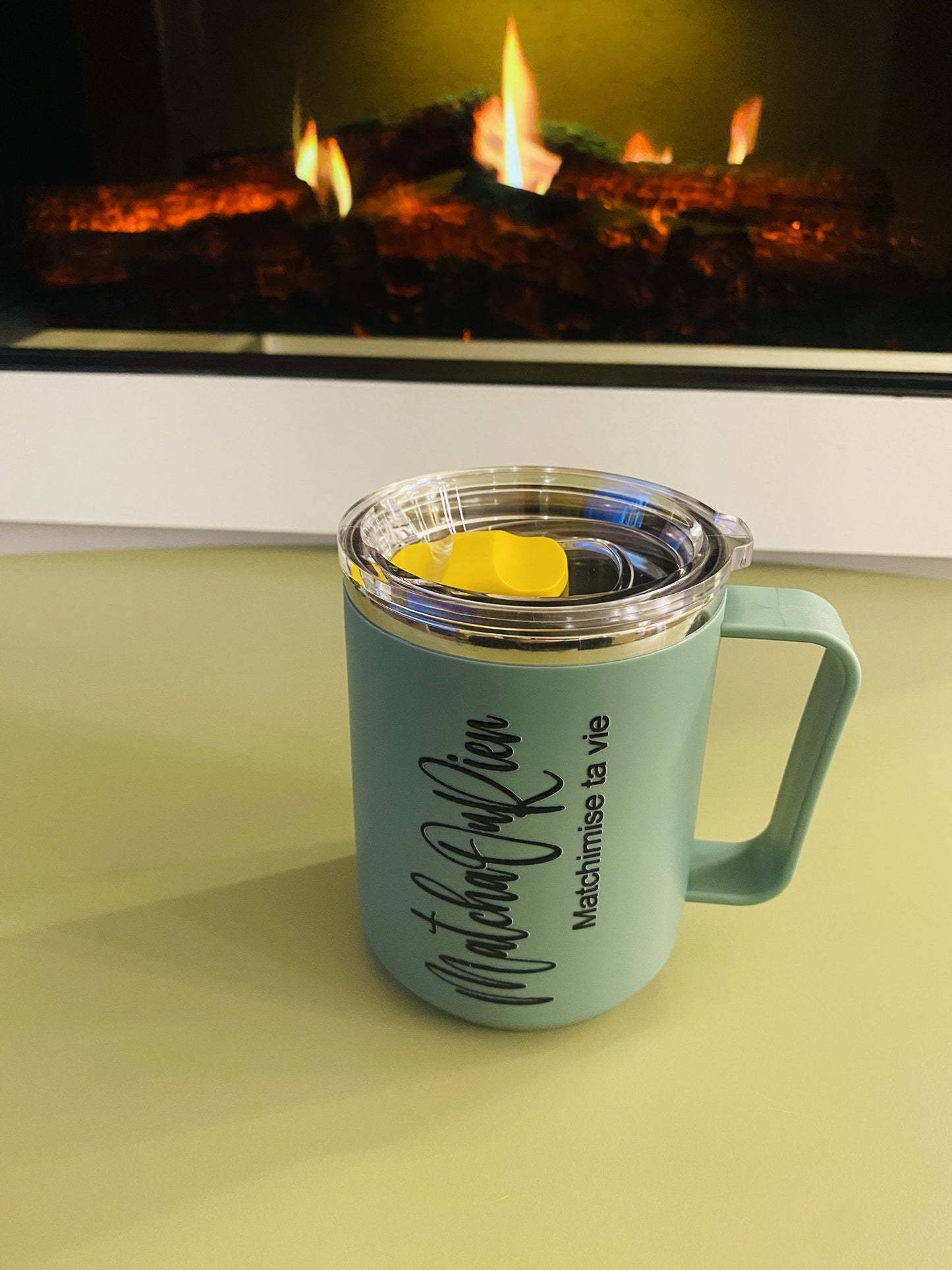 Mug isotherme étanche vert “Matcha ou rien” – 500 ml