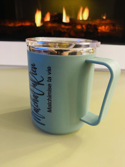 Mug isotherme étanche vert “Matcha ou rien” – 500 ml