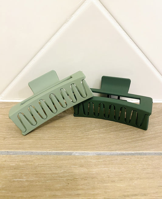 Set de 2 pinces à cheveux – Vert matcha