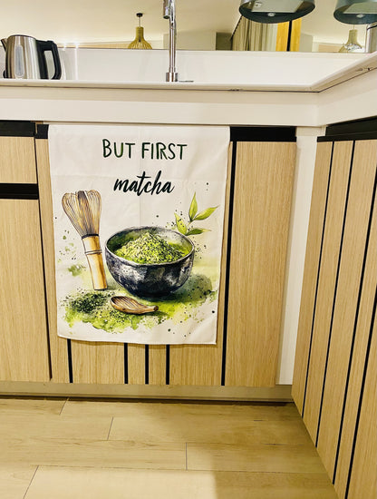 Lot de 2 torchons microfibre “But First Matcha”