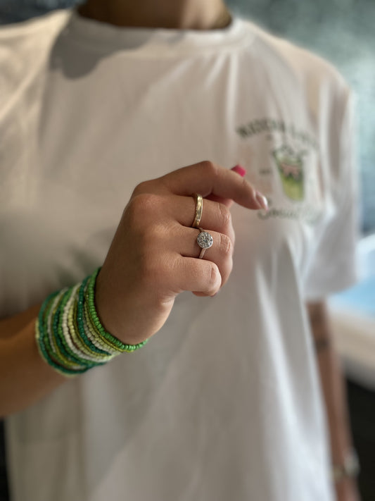 Bracelets multirangs perles – Tons de vert matcha