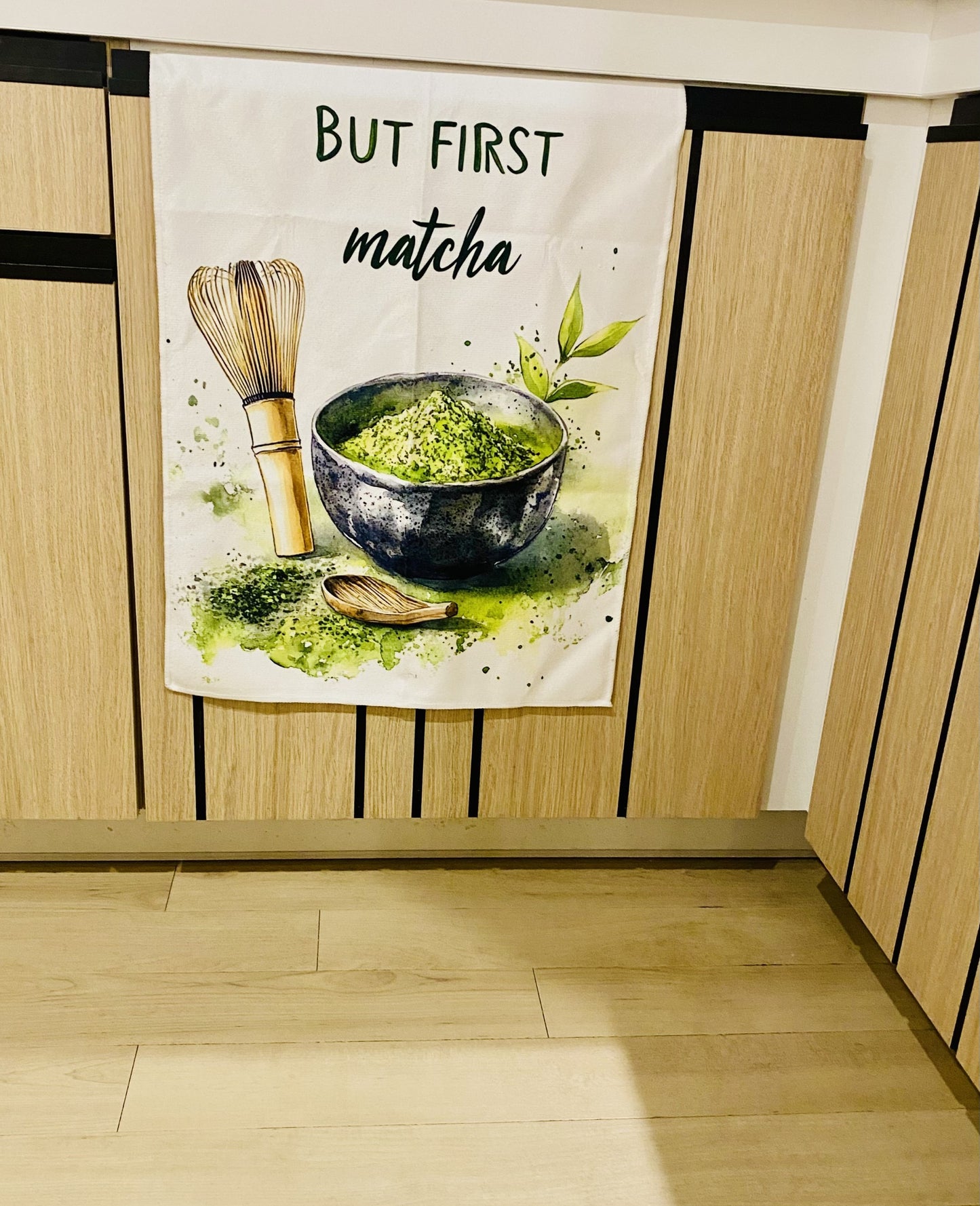 Lot de 2 torchons microfibre “But First Matcha”