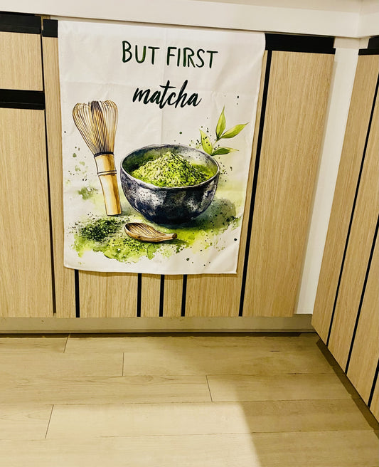 Lot de 2 torchons microfibre “But First Matcha”