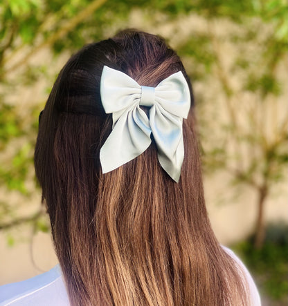 Lot de 2 pinces nœuds verts Matcha - Accessoire cheveux