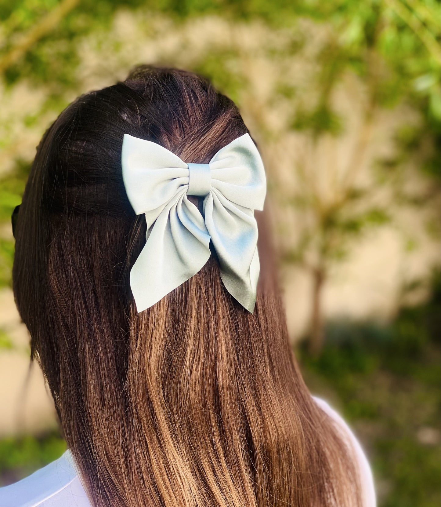 Lot de 2 pinces nœuds verts Matcha - Accessoire cheveux