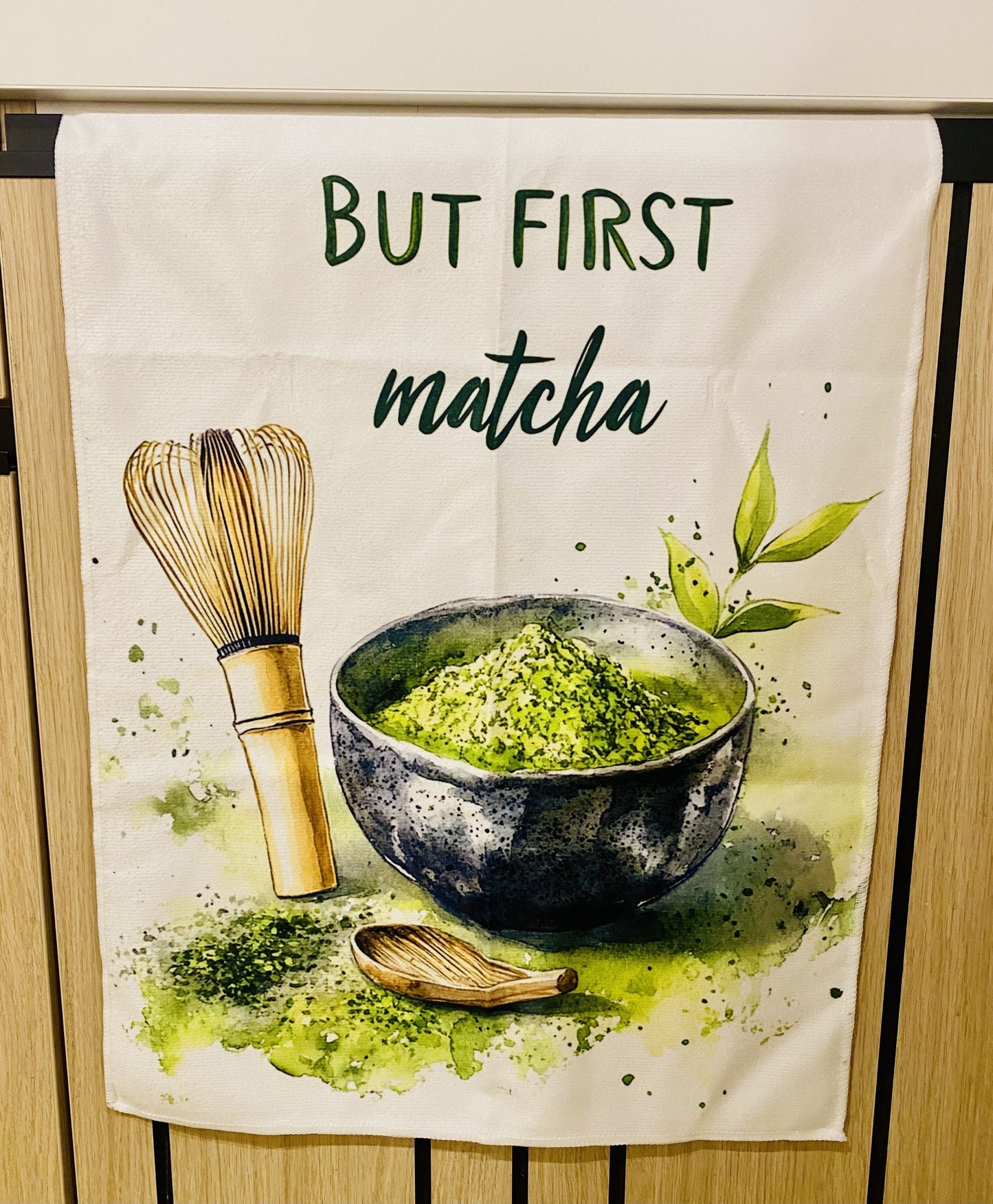 Lot de 2 torchons microfibre “But First Matcha”