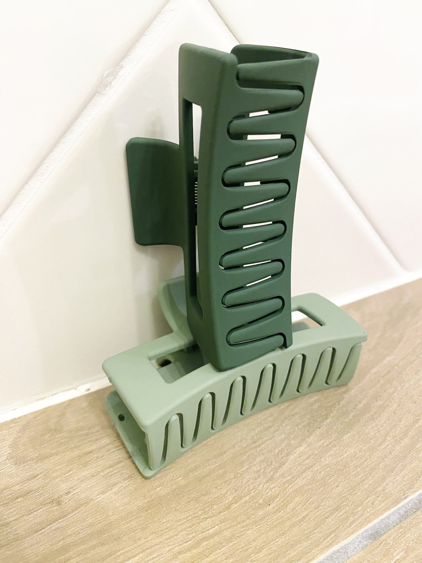 Set de 2 pinces à cheveux – Vert matcha