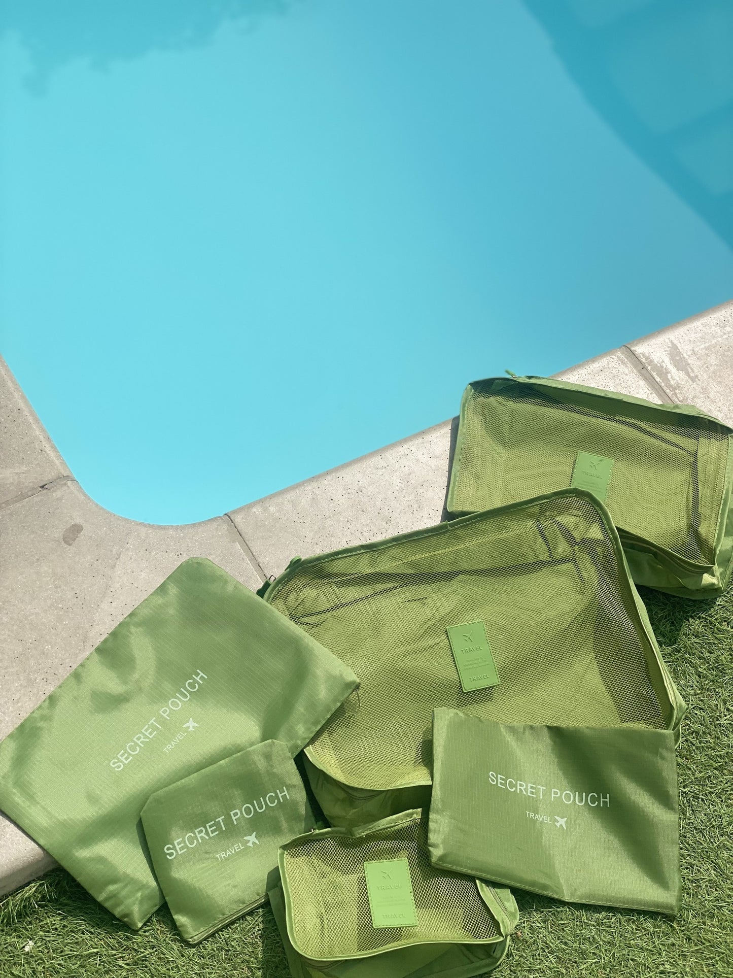 Set de 6 Pochettes de Voyage Vert Matcha – Organisation Valise